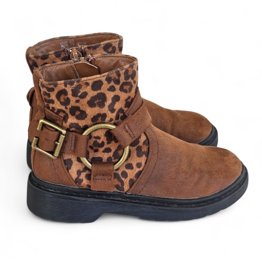 Volatile 'Lottie' Brown Leopard Print Toddler Girls Ankle Boots Size 10 EUC - Picture 4 of 16